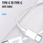 Cablu Date si Incarcare Rapida  XO NB124  PD  Tip C – Tip C  ,  Alb 40W