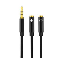 Cablu Audio 2in1 XO NB-R197 Jack 3.5mm - Splitter Dual Jack si Microfon 3.5mm , 0.25 m - Negru