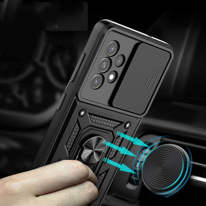 Husa Samsung A52 / A52S Slide Armor Negru - imagine 2