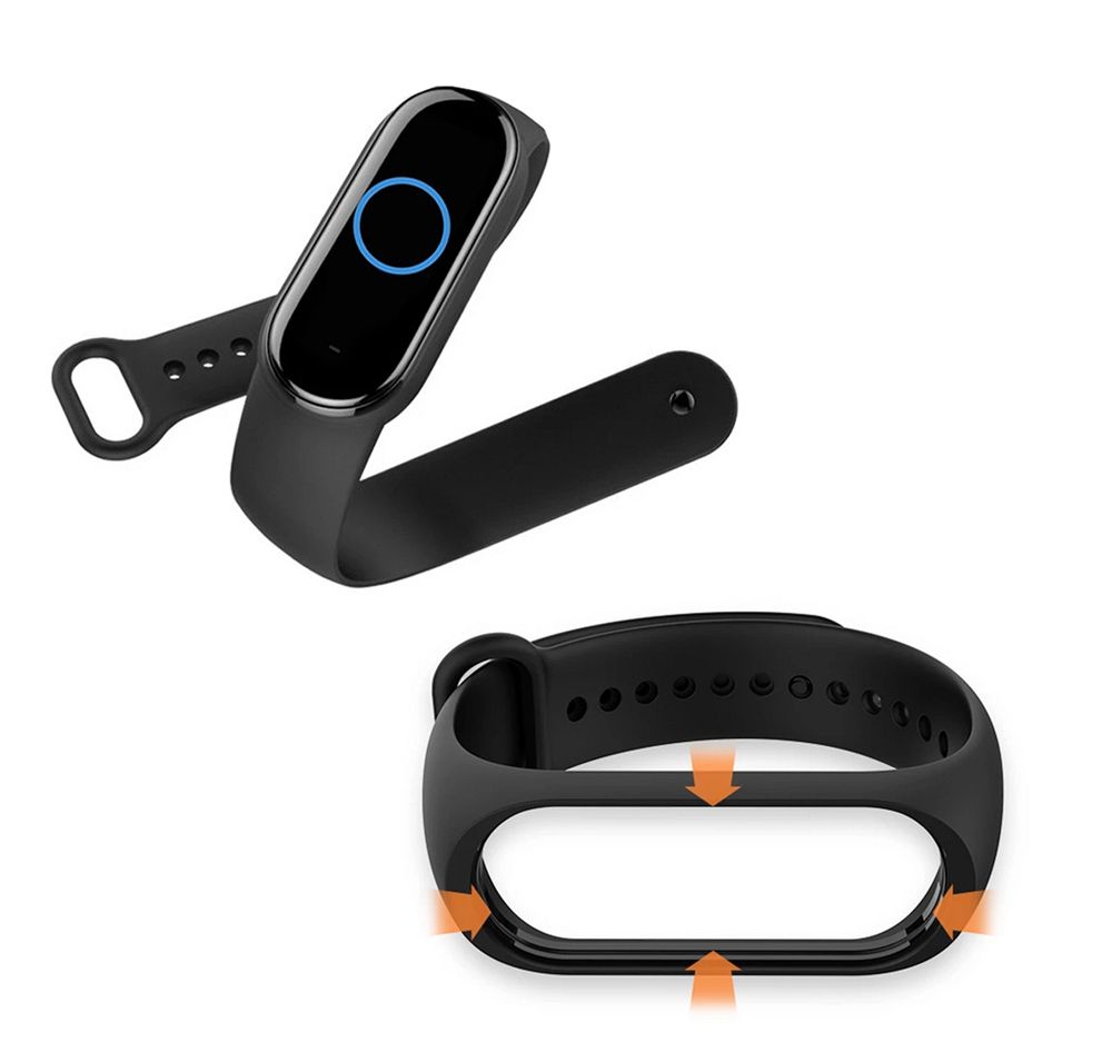 Bratara , Curea din silicon Smart Band Xiaomi Mi Band 5 / 6 / 7 - Negru - imagine 3