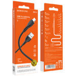 Cablu Date si Incarcare Rapida Borofone BX51 TRIUMPH USB Iphone 2,4A  – 1m Negru