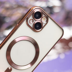 Husa iPhone MagSafe Luxury Cristal Rose Gold