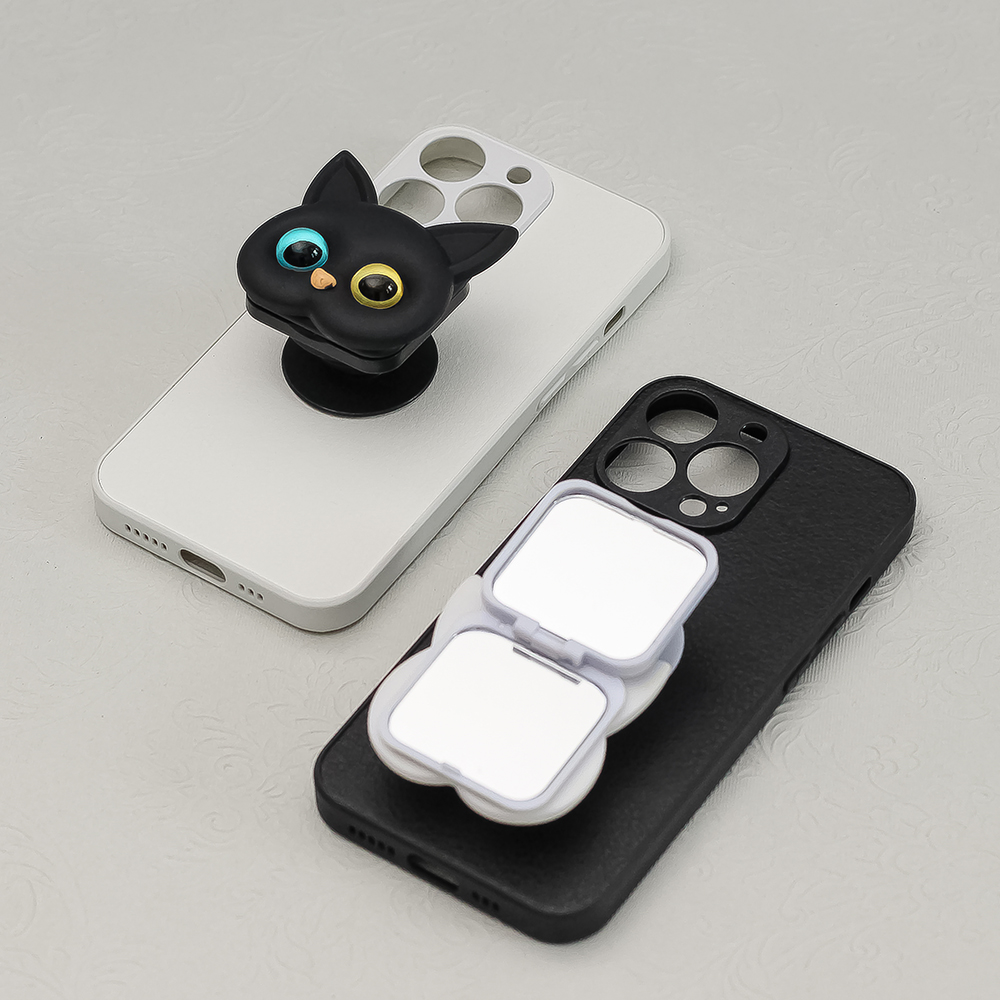 Suport Telefon (stick-on popsocket ) Pisicuta cu Oglinda Alb - imagine 7