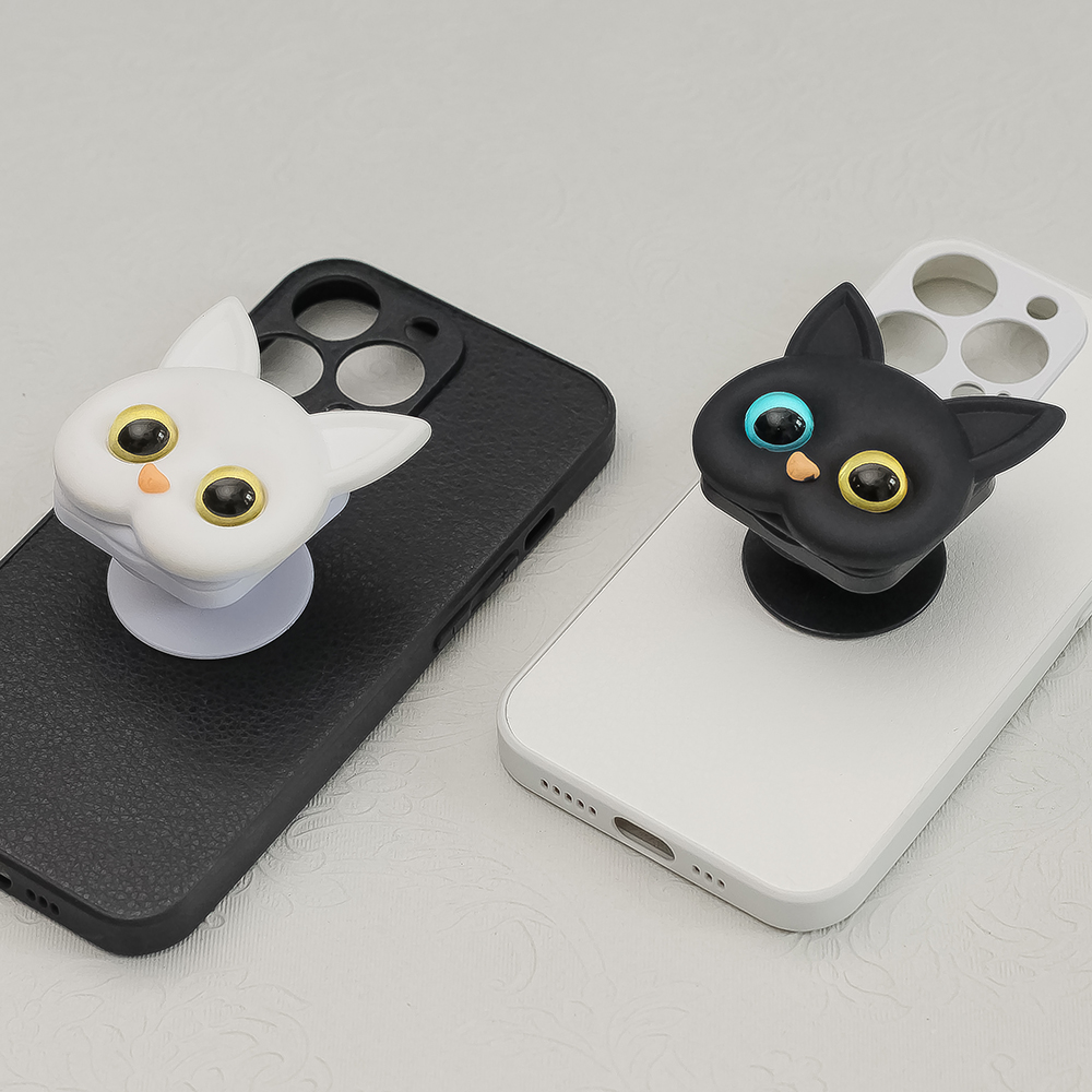 Suport Telefon (stick-on popsocket ) Pisicuta cu Oglinda Alb - imagine 6