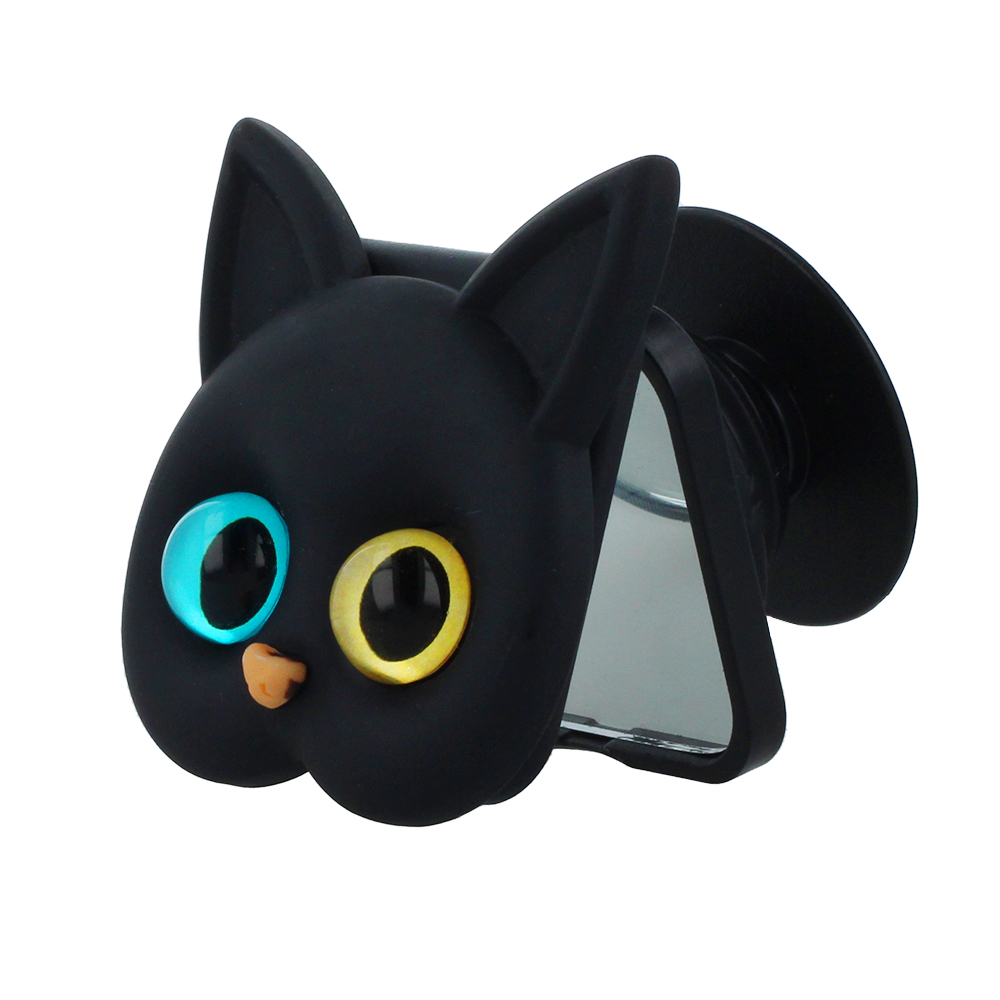 Suport Telefon (stick-on popsocket ) Pisicuta cu Oglinda Negru - imagine 3