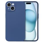 Husa iPhone 15 Silicon Catifea Albastru Inchis
