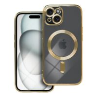 Husa iPhone 15 Plus MagSafe Luxury Cristal Gold