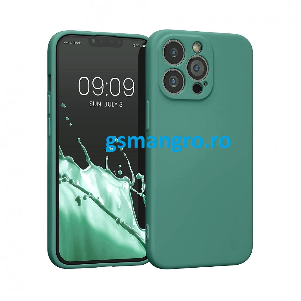 Husa iPhone 15 Silicon CATIFEA Verde Inchis