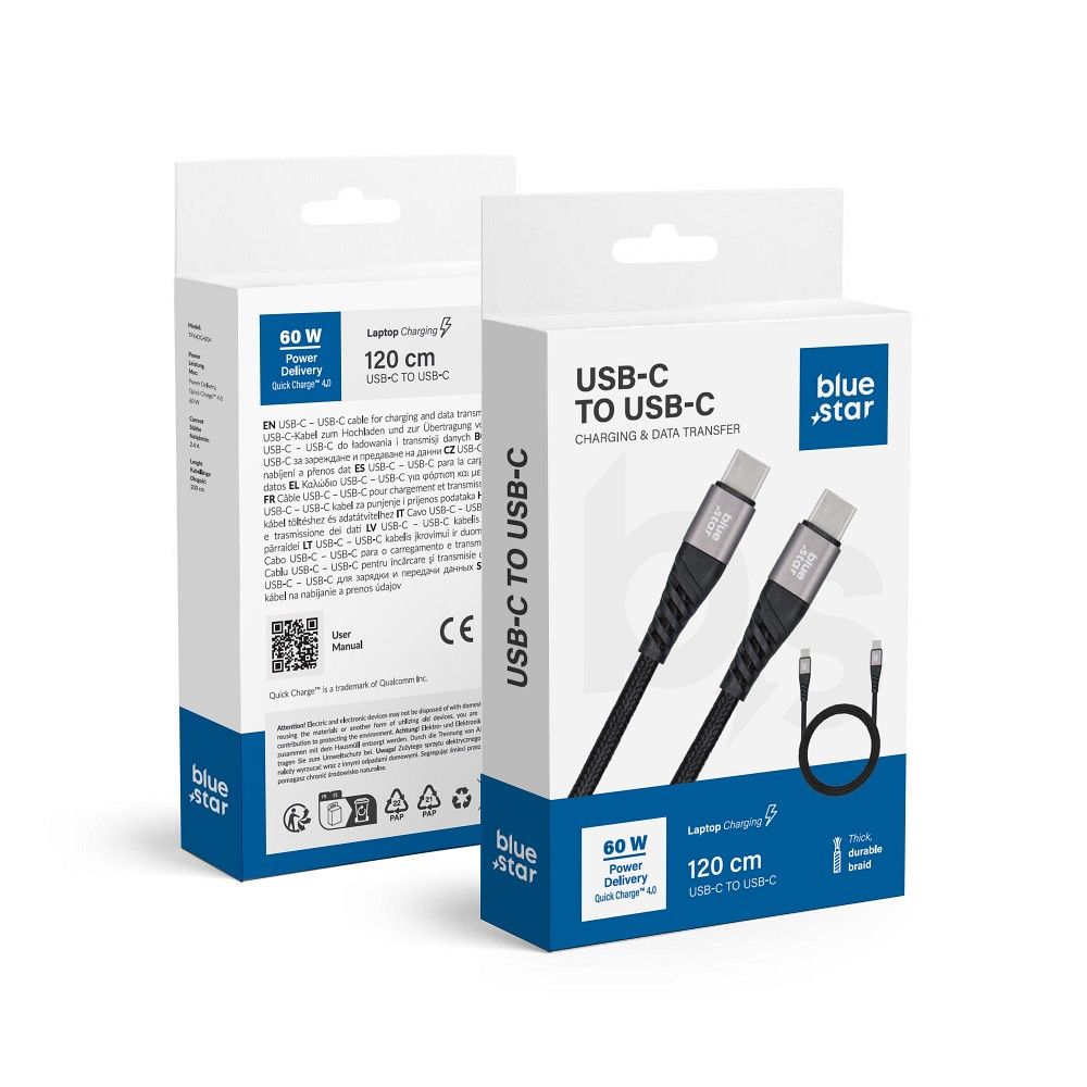 Cablu Blue Star TIP C - TIP C QC 4.0 PD 60W 3A