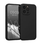 Husa iPhone 15 Pro Silicon Catifea Negru