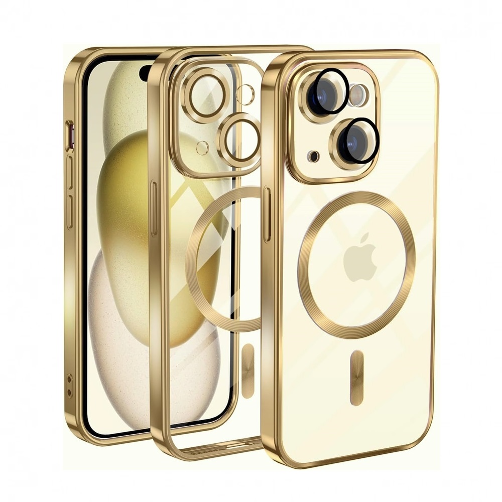 Husa iPhone 16 MagSafe Luxury Cristal Gold
