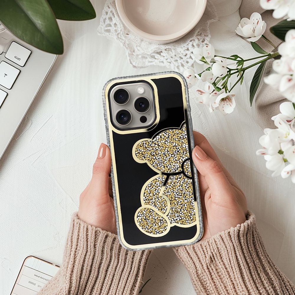 Husa iPhone 15 Pro Max TEDDY BEAR Gold