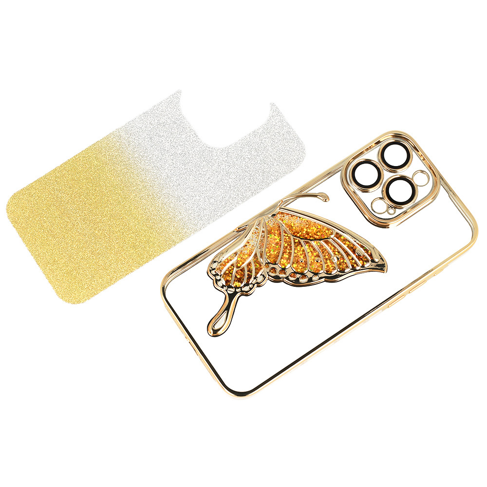 Husa iPhone Butterfly Gold. Accesorii GSM en-gros angro.