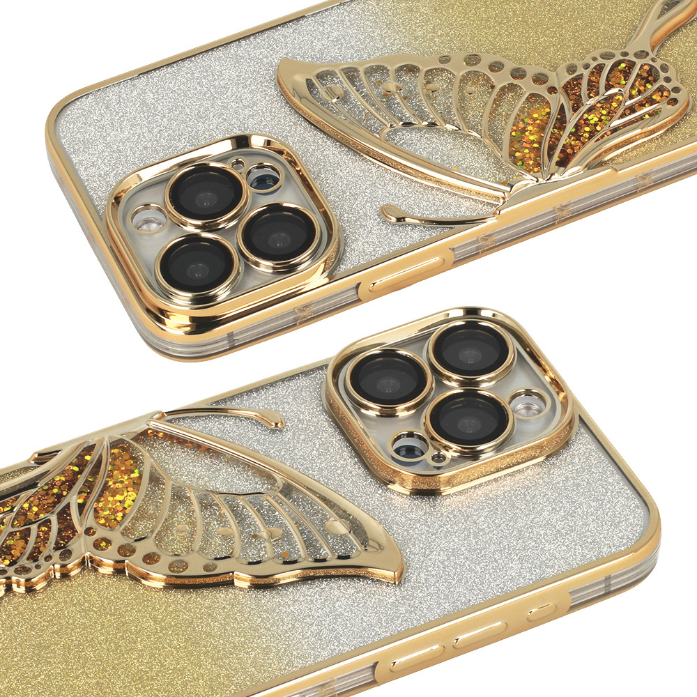 Husa iPhone Butterfly Gold. Accesorii GSM en-gros angro.
