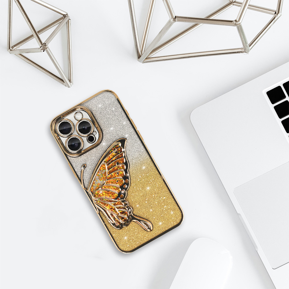 Husa iPhone Butterfly Gold. Accesorii GSM en-gros angro.