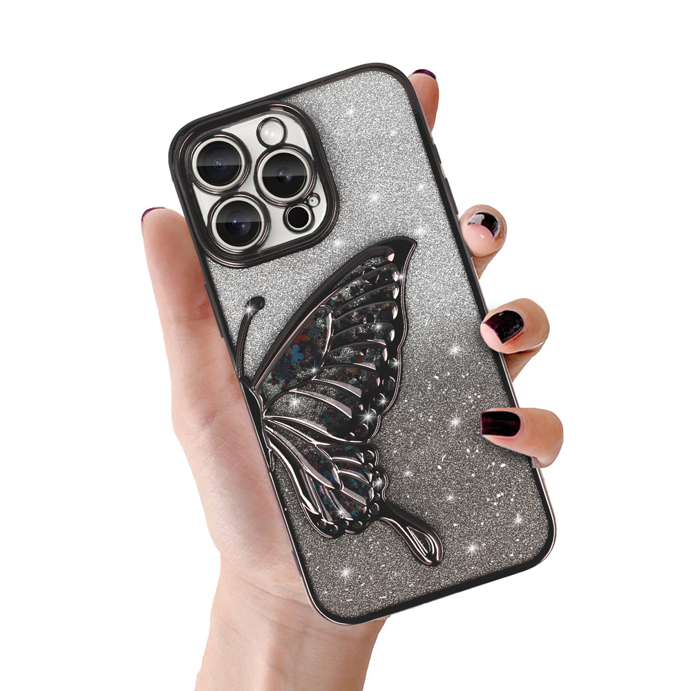 Husa iPhone 14 Butterfly Negru