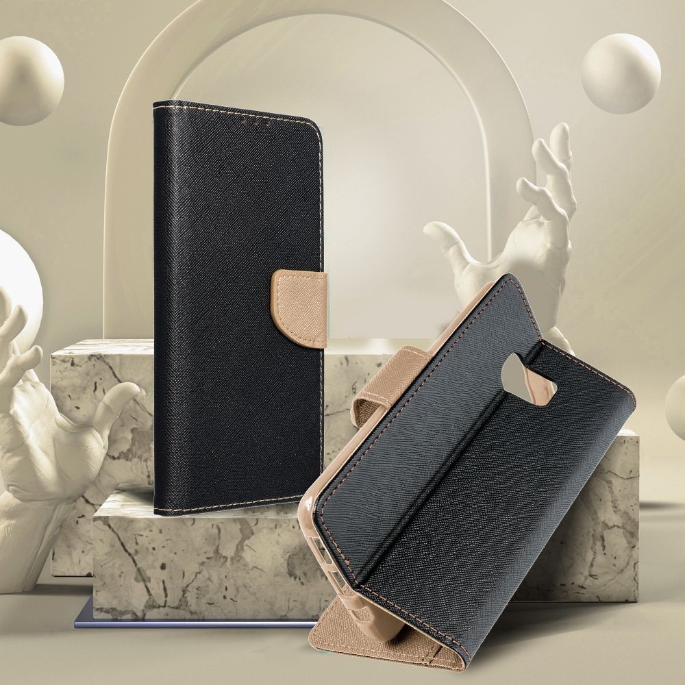 Huse Telefoane Fancy Book Negru Gold