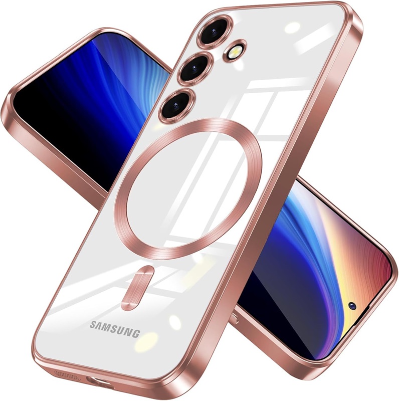 Husa Samsung S25 Plus MagSafe Luxury Cristal Rose Gold