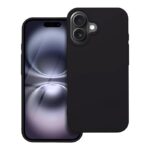 Husa iPhone 16 Silicon Catifea (big hole) Negru