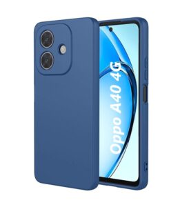 Husa Oppo A40 4G Silicon Catifea Albastru Inchis