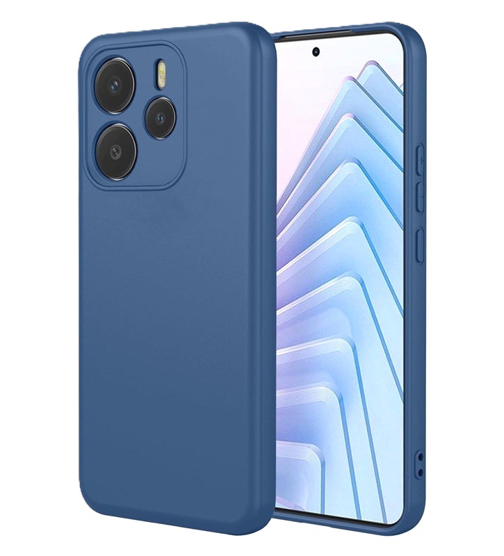 Husa Redmi Note 14 5G Silicon Catifea Albastru Inchis