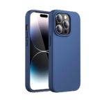 Husa iPhone 13 Silicon Catifea (big hole) Albastru Inchis