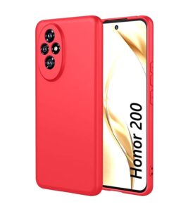 Husa Honor 200 Silicon Catifea Rosu