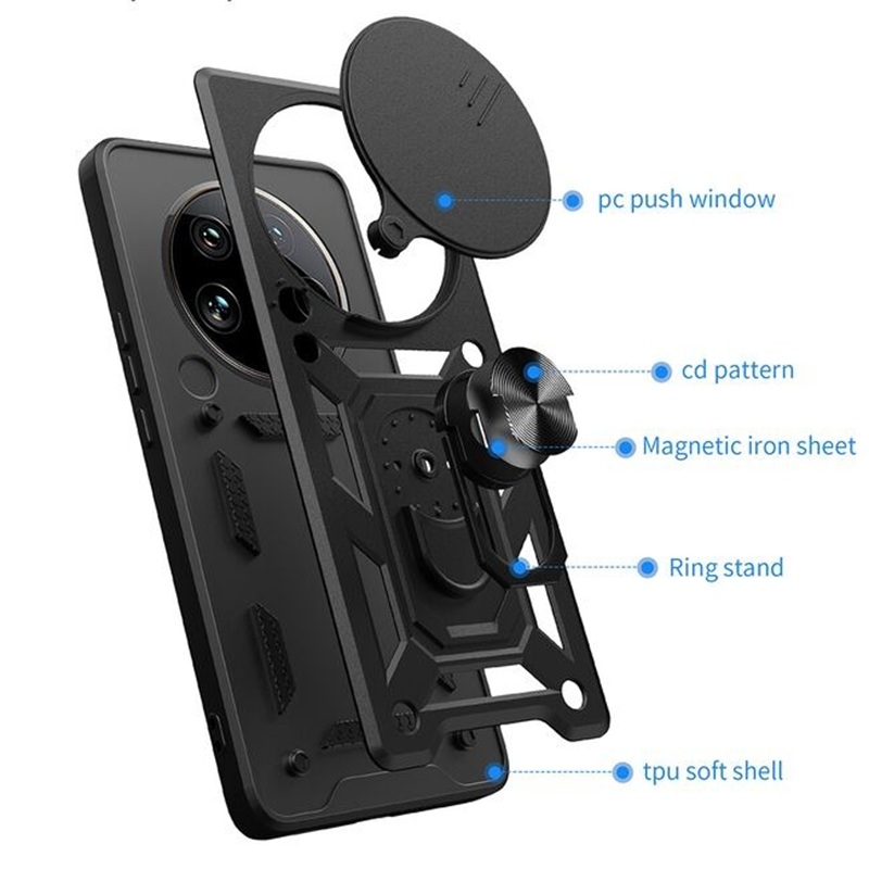 Husa Honor Magic 7 Lite Slide Armor Negru - imagine 5
