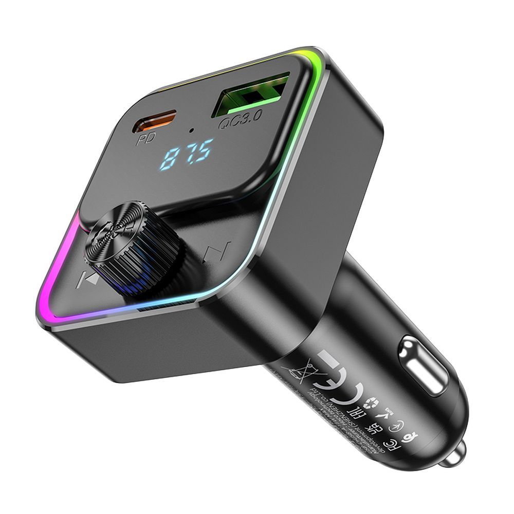 Modulator FM Bluetooth HOCO E81 Display Digital 1x USB A 18W + Type C PD QC3.0 30W - imagine 4