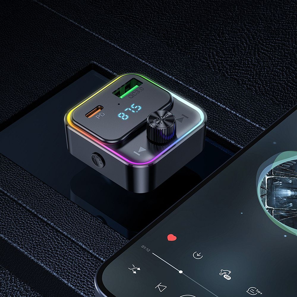 Modulator FM Bluetooth HOCO E81 Display Digital 1x USB A 18W + Type C PD QC3.0 30W - imagine 5