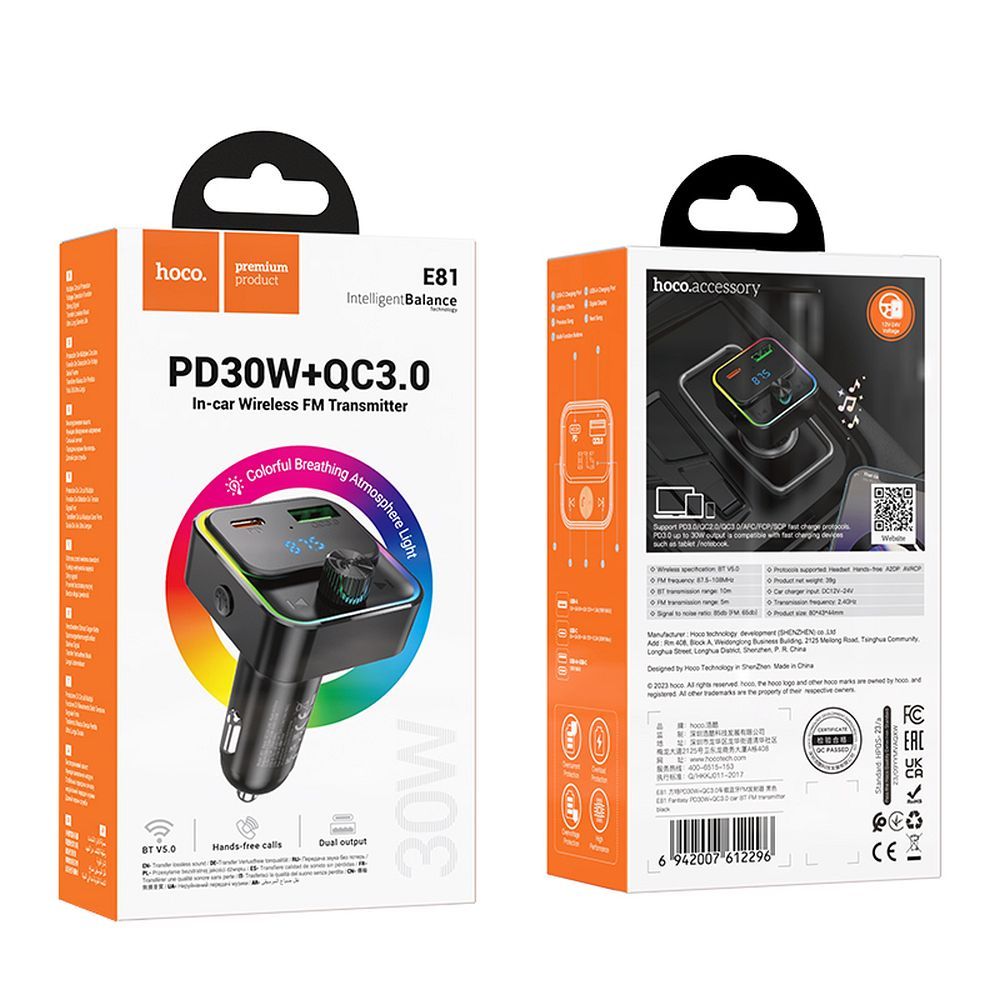 Modulator FM Bluetooth HOCO E81
