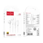 Casti Stereo HOCO M95 Mufa Tip C pentru S23, S24, S25, S26, A55, A56, A57, iPad Pro / iPad Air / Seria iPhone 15, 16, 17, 18 – Alb
