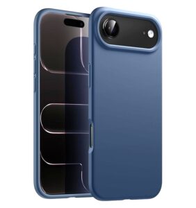 Husa iPhone 17 Air Silicon Catifea (big hole) Albastru Inchis