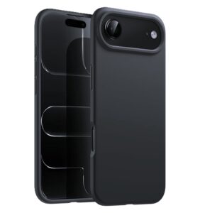 Husa iPhone 17 Air Silicon Catifea (big hole) Negru