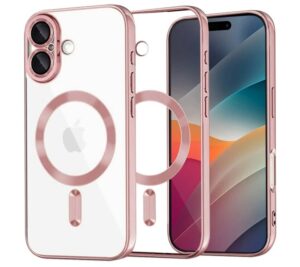 Husa iPhone 17 MagSafe Luxury Cristal Rose Gold