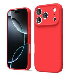 Husa iPhone 17 Pro Silicon Catifea Rosu
