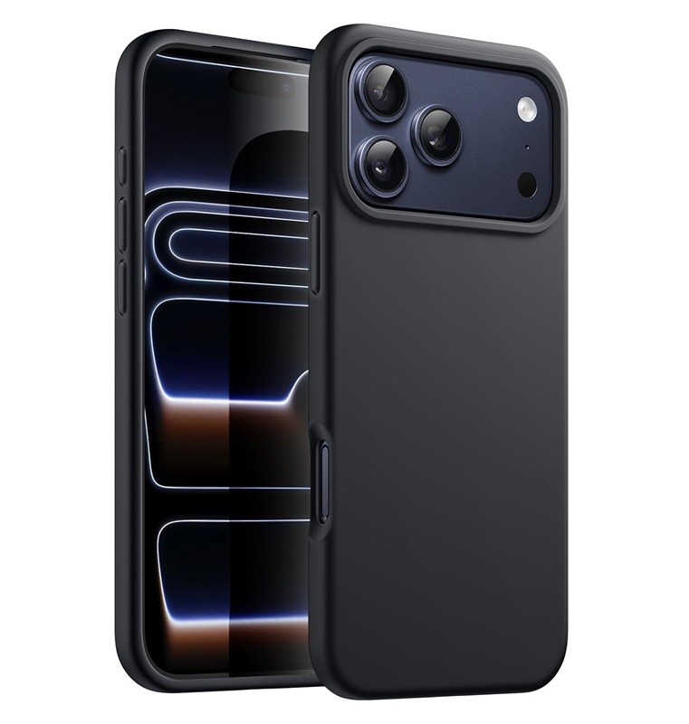 Husa iPhone 17 Pro Max Silicon Catifea (big hole) Negru