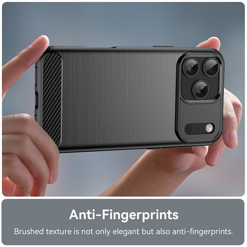 Husa iPhone 17 Pro Silicon Carbon Negru