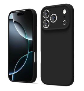 Husa iPhone 17 Pro Max Silicon Catifea Negru