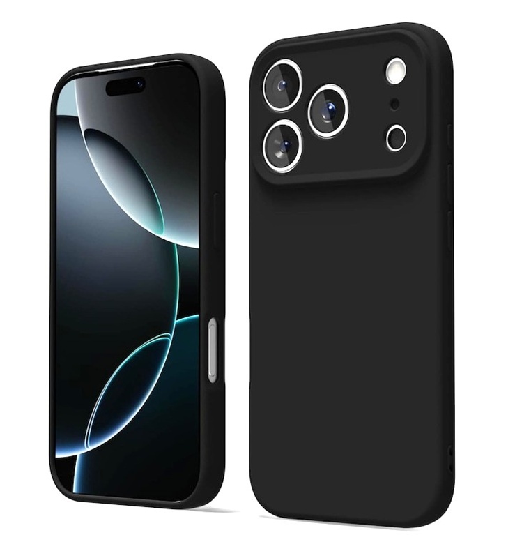 Husa iPhone 17 Pro Max Silicon Catifea Negru
