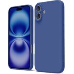 Husa iPhone 17 Silicon Catifea Albastru Inchis