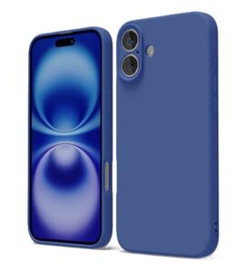 Husa iPhone 17 Silicon Catifea Albastru Inchis