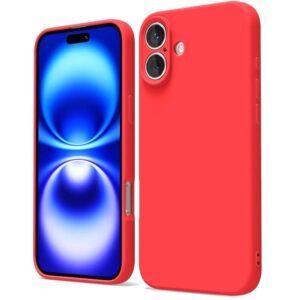 Husa iPhone 17 Silicon Catifea Rosu