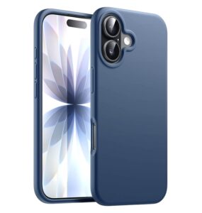 Husa iPhone 17 Silicon Catifea (big hole) Albastru Inchis
