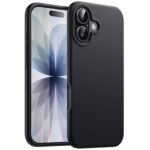 Husa iPhone 17 Silicon Catifea (big hole) Negru