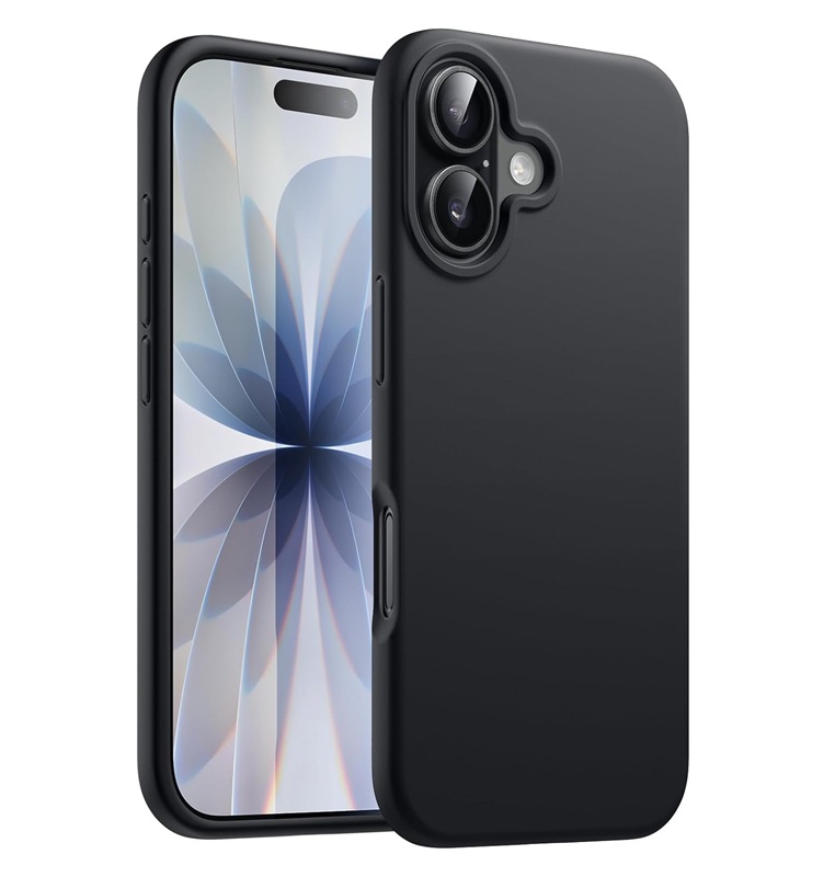 Husa iPhone 17 Silicon Catifea (big hole) Negru