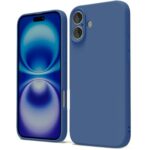 Husa iPhone 17 Air Silicon Catifea Albastru Inchis