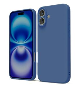Husa iPhone 17 Air Silicon Catifea Albastru Inchis