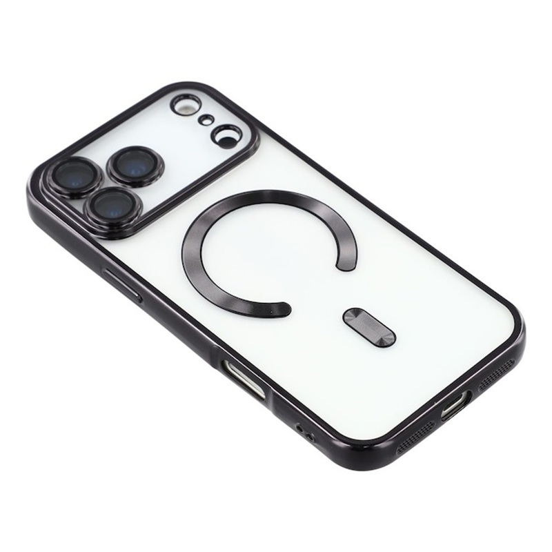 Husa iPhone 17 Pro / 18 Pro MagSafe (open ring) Luxury Cristal Negru - imagine 2