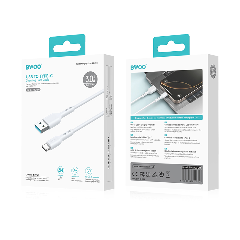 Cablu BWOO X172C - USB - Tip C - 3A 2m